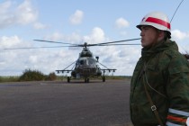 Вертолетная площадка на военном полигоне в Мулино Нижегородской области