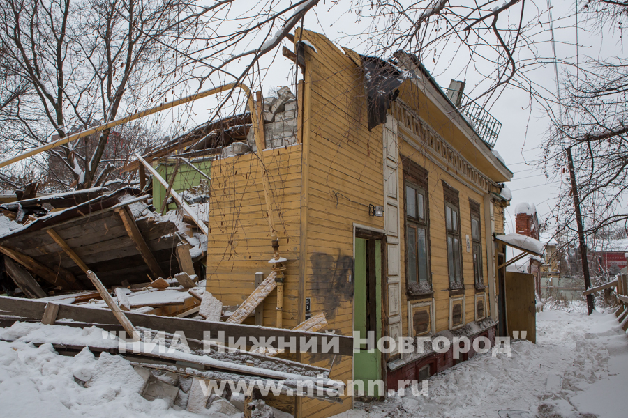 Работы по сносу дома №46 по ул. Новой в Нижнем Новгороде практически завершены по состоянию на 13 января