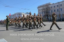 Парад в честь 70-годовщины Победы в Великой Отечественной войне на пл. Минина и Пожарского в Нижнем Новгороде