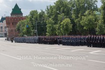 Смотр личного состава Нижегородского гарнизона полиции, привлекаемого к обеспечению охраны общественного порядка в Нижнем Новгороде