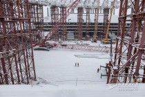 На стадионе Нижний Новгород началась установка внутреннего опорного кольца над трибунами