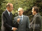 Встреча глав Германии, России и Франции (Фото Newsru.com)