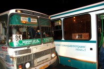 ДТП с участием двух пассажирских автобусов на ул. Белинского в Нижнем Новгороде