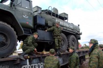 Эшелон насчитывает свыше 40 единиц военной техники
