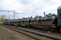 Эшелон насчитывает свыше 40 единиц военной техники