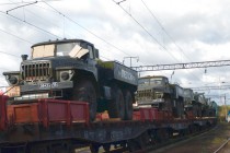 Эшелон насчитывает свыше 40 единиц военной техники