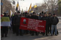 Активисты ДПНИ выстроились в колонну