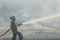 Ликвидация возгорания травы