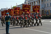 Копии Боевых Знамен фронтов, в которых воевали нижегородцы во время Великой Отечественной войны