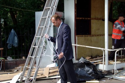 Снос торговых павильонов на Черном пруду в Нижнем Новгороде