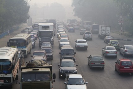 Задымление в Нижнем Новгороде, вызванное лесными пожарами
