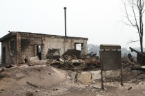 Последствия лесного пожара в селе Верхняя Верея Выксунского района Нижегородской области (03.08.2010)