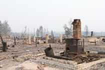 Последствия лесного пожара в селе Верхняя Верея Выксунского района Нижегородской области (03.08.2010)