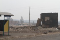 Последствия лесного пожара в селе Верхняя Верея Выксунского района Нижегородской области (03.08.2010)