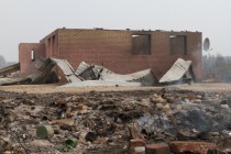 Последствия лесного пожара в селе Верхняя Верея Выксунского района Нижегородской области (03.08.2010)