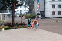 В лагере Лазурный разместились погорельцы