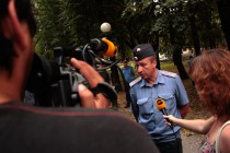 Замначальника полиции Нижнего Новгорода Александр Фомин дал комментарии журналистам