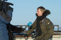 Корреспондент НИА Нижний Новгород Ярослав Гунин дает интервью т/к Волга