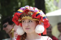 Участники акции Ассамблея исторического костюма Виват, Россия!