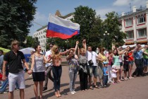 Флеш-моб в поддержку сборной России по футболу