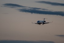 На посадку заходит самолет Bombardier CRJ-200 а/к Ак Барс Аэро рейсом БГ-539 из Сочи