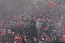 Болельщики Спартака в дыму собственной пиротехники