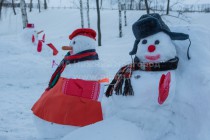 Были и семейные пары снеговиков