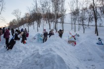 Площадка, на которой проходил городской этап первого семейного конкурса снежных скульптур Нижегородский снеговик