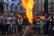 Церемония встречи огня Универсиады в Нижнем Новгороде