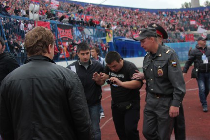 Беспорядки во время футбольного матча Волга