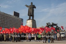 Демонстрация и митинг прошли в честь 96-летия Великой Октябрьской социалистической революции в Нижнем Новгороде
