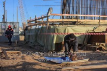 На строительной площадке дублера Волжского моста с Борской стороны