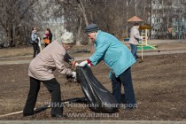 Субботник в сквере Красная горка в Нижнем Новгороде