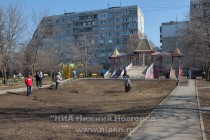 Субботник в сквере Красная горка в Нижнем Новгороде