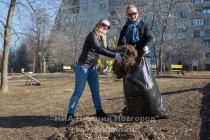 Субботник в сквере Красная горка в Нижнем Новгороде