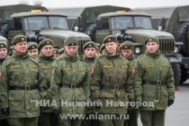 Первая тренировка парадных расчетов и механизированной колонны в полном составе прошла на Нижне-Волжской набережной в Нижнем Новгороде