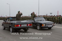 Первая тренировка парадных расчетов и механизированной колонны в полном составе прошла на Нижне-Волжской набережной в Нижнем Новгороде