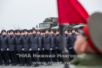 Первая тренировка парадных расчетов и механизированной колонны в полном составе прошла на Нижне-Волжской набережной в Нижнем Новгороде