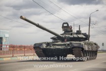 Первая тренировка парадных расчетов и механизированной колонны в полном составе прошла на Нижне-Волжской набережной в Нижнем Новгороде