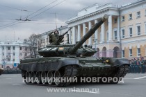 Первая тренировка военного парада на площади Минина и Пожарского в Нижнем Новгороде