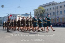 Военный парад на площади Минина и Пожарского в Нижнем Новгороде