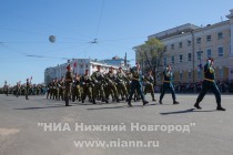 Военный парад на площади Минина и Пожарского в Нижнем Новгороде