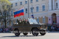 Военный парад на площади Минина и Пожарского в Нижнем Новгороде