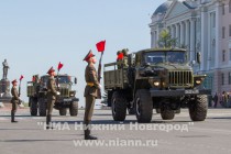 Военный парад на площади Минина и Пожарского в Нижнем Новгороде