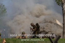 Реконструкция боя на подступах к Берлину  в нижегородском парке Победы