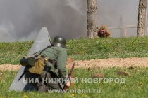 Реконструкция боя на подступах к Берлину  в нижегородском парке Победы