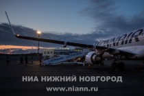 Самолет авиакомпании Finnair готовят к вылету в Хельсинки в нижегородском аэропорту Стригино
