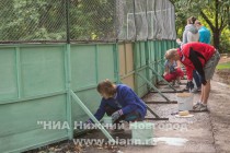 Во дворе школы №185 проводятся работы по благоустройству территории