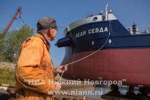 Торжественная церемония спуска на воду нового танкера RST-27 на ОАО Завод Красное Сормово