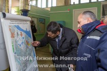 Рабочий объезд главой администрации Нижнего Новгорода Олега Кондрашова центральных тепловых пунктов в Канавинского район